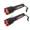 985 antorcha de enfoque (4 orificios de luz lateral) USB recargable zoom luz brillante linterna P50 luz +COB multifunción pull-stretch-focusing linterna de aleación de aluminio details Picture